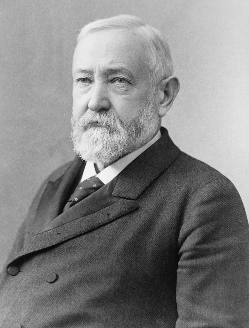 black and white photograph of US President Benjamin Harrison