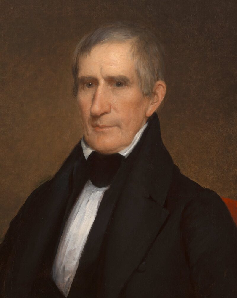 painted portrait of US President William Henry Harrison